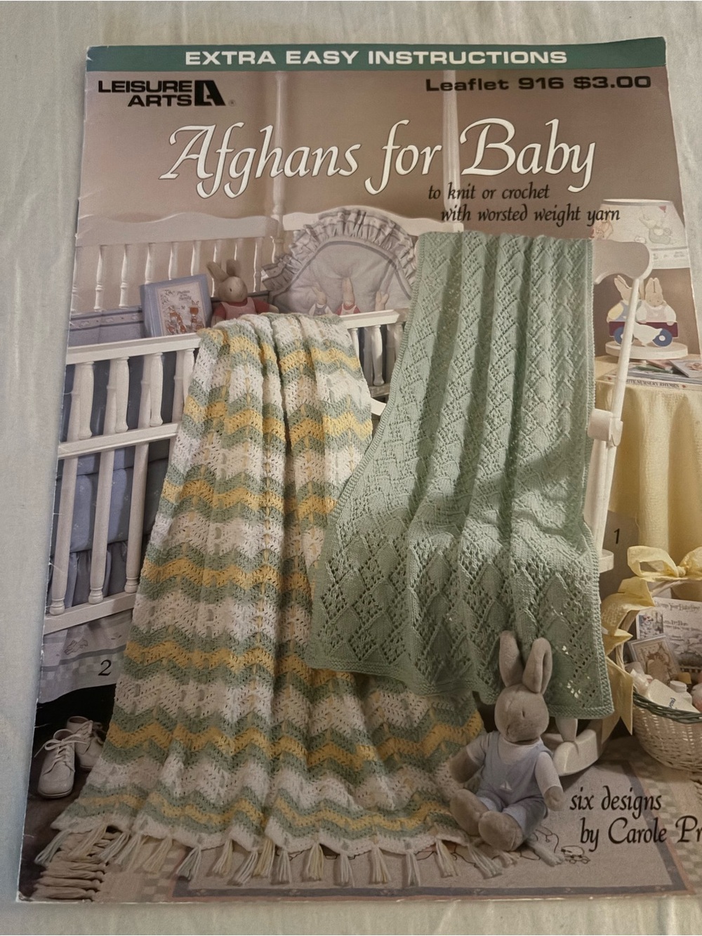 Afghans for Baby - Soft Green & Cream Baby Blanket Patterns